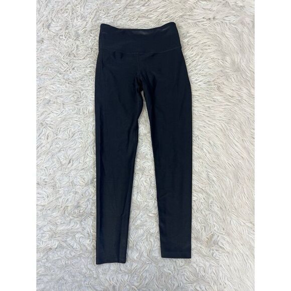 Noli Pants - Noli Black Liquid High Rise Leggings Size Small Stretch Pants Shiny 7/8 Length